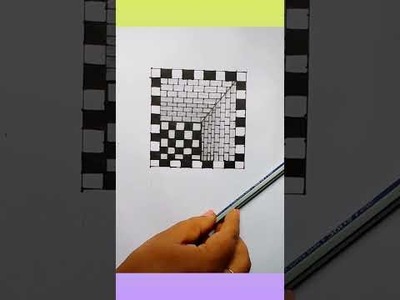 How to draw 3D Hole illusion on paper. 3D Trick art.#shorts