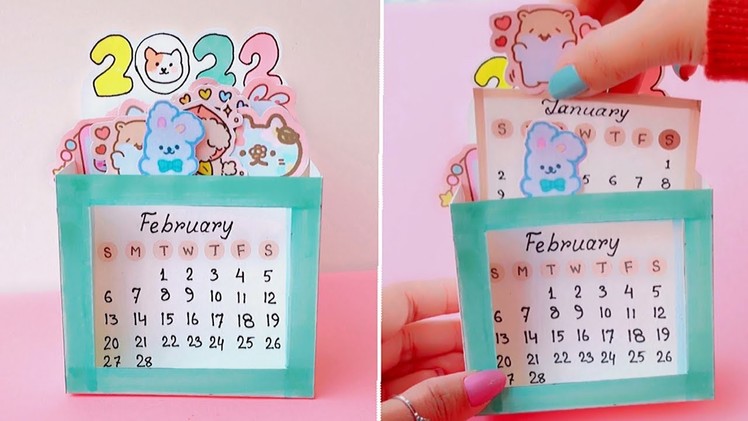 How to make New Year 2022 Calendar. DIY Calendar making at home. Handmade Craft Idea