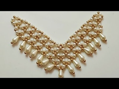 How to make Thakorji Kanth Mala.Laddu Gopal Kanth Mala. Pearl beaded necklace