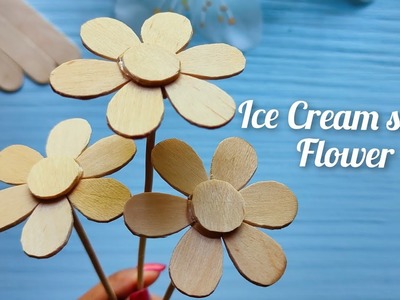 Icecream Stick Flower Making || Popsicle Stick Craft Idea || Easy Craft Idea