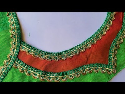 Lace blouse design easy and simple patch work way || beginners simple method lace blouse design