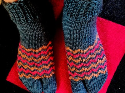 Long ladies thumb socks design 5-6 no size