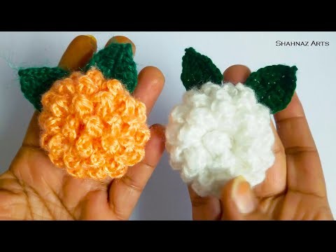 "Marigold Flower" Design For Kids Hat,Coti And Frock | Crosia se banaye "Genda Ka Phool" Ka Design