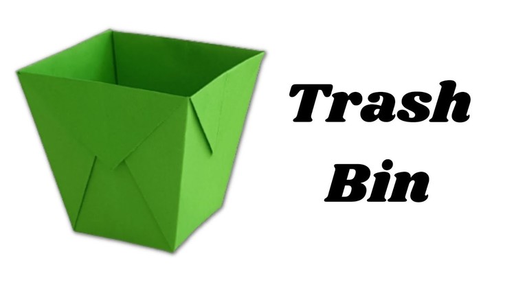Paper Dustbin DIY | How to make _ easy Origami _ paper trash bin | Paper Craft tutorial for kids |