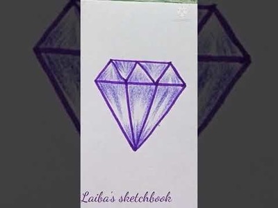 #Shorts| Easy way to draw lips| Simple diamond drawing| letter art|Easy tutorial| Laiba's sketchbook