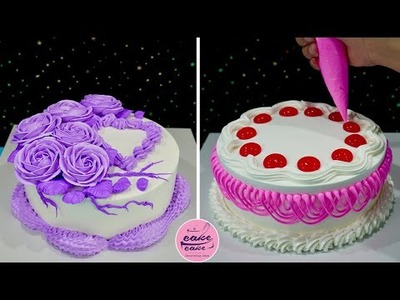 Unique Birthday Cake Decorating Techniques Pink Border and Red Gems