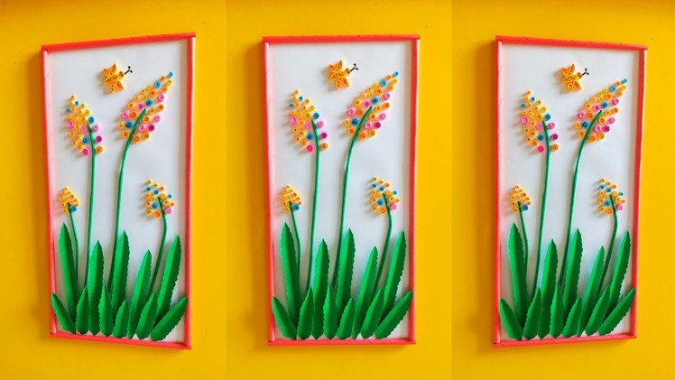 Wall hanging craft idea.wall decor frame making.quilling paper craft