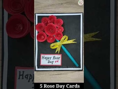 5 Rose day card ideas. Easy Rose day cards. Handmade gift for Rose day. DIY Valentine's week card