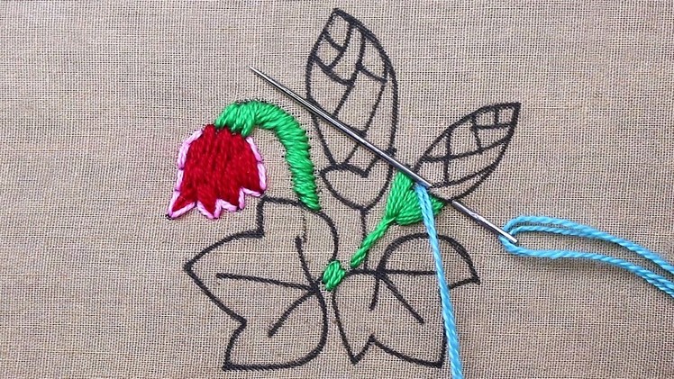 Amazing hand embroidery flower pattern with basic embroidery stitches - new hand embroidery kit