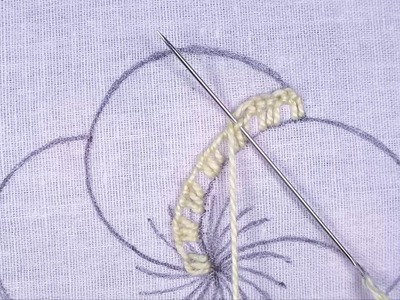 Beautiful Hand Embroidery Multi Petal Colorful Flower Tutorial,  Needle Work Step By Step Design
