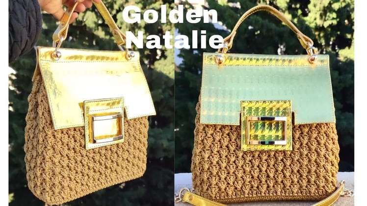 Crochet Bag Golden Natalie.Borsa Uncinetto
