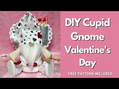 DIY Cupid Gnome.Valentines Gnome DIY.No Sew Gnome.Dollar Tree Gnome