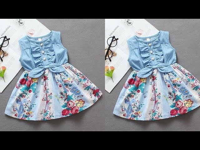 Diy Designer Baby Frock From Old Shirt Cutting & Stitching Full Tutorial