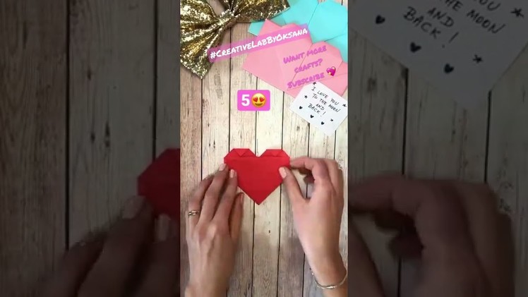 DIY Origami Heart in 5 Steps ♥️ Cute Valentines Day Gift Ideas Birthday Easy Tutorial #shorts #short