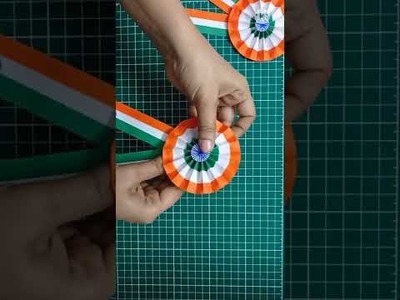 Diy Tricolor Paper Badge Tutorial | Republic Day & Independence Day Craft #papercrafts #shorts