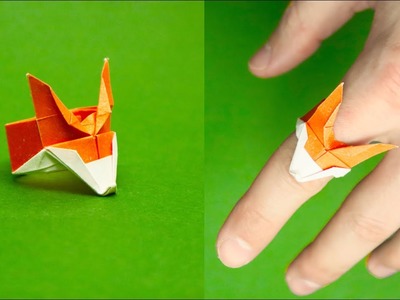Easy origami fox ring (Yakomoga). How to make paper ring paper craft | how to make origami