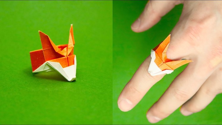 Easy origami fox ring (Yakomoga). How to make paper ring paper craft | how to make origami