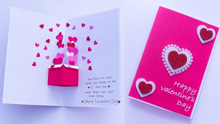 Easy Valentine's Day Card | Valentine’s Day Greeting Card Making | Valentine's Day Pop Up Card Ideas