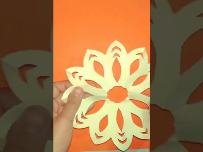 Flower cutting | Snow flakes making with paper | paper craft #shorts