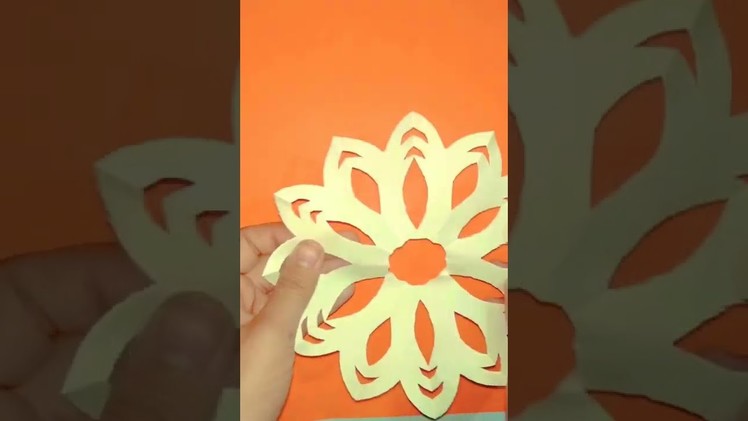 Flower cutting | Snow flakes making with paper | paper craft #shorts