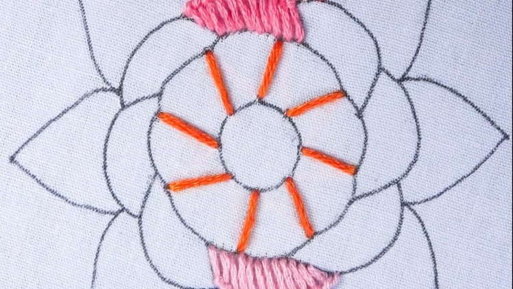 Hand embroidery amazing spider wheel based button hole stitch variation flower design