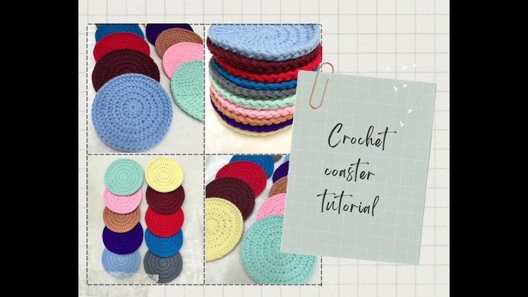 How to crochet a flat circle coaster | JezellePadual