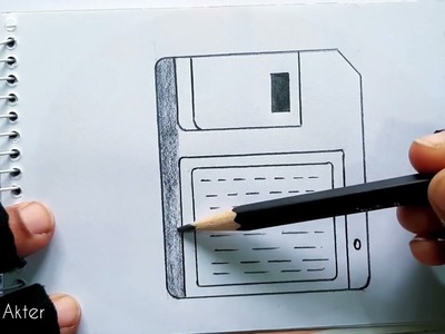 How to draw Floppy Disk step by step. Floppy Disk drawing for beginners