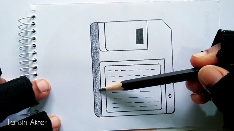 How to draw Floppy Disk step by step. Floppy Disk drawing for beginners