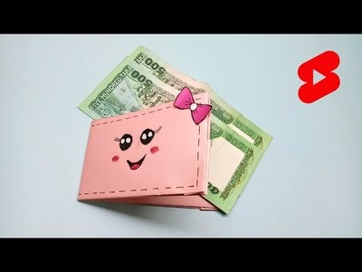 How to make a cute paper wallet. Origami wallet. Craft with paper. Diy mini paper wallet.#shorts
