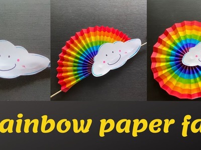 How to make a paper fan | DIY Rainbow paper fan | Rainbow art and craft ideas
