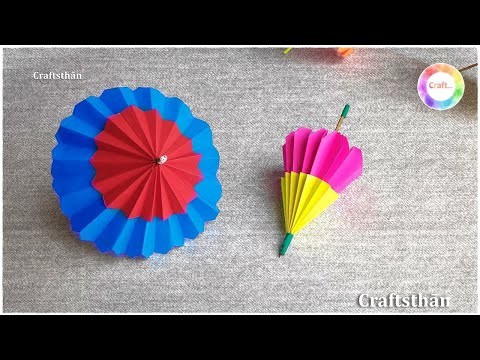 How to make a paper Umbrella that open and close  || Craftsthān - Simple Paper Craft DIY