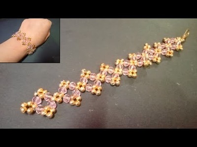 How To Make Beautiful Beads And Crystal Bracelet Making At Home.