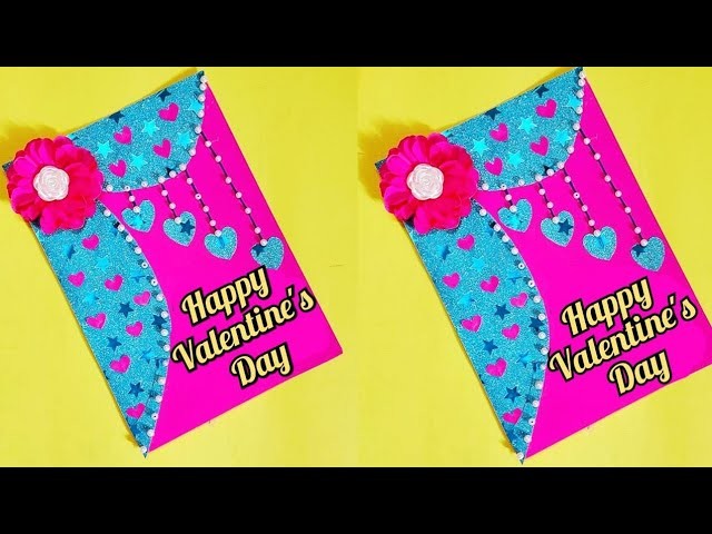 How to make valentinesday card handmade valentaines card|valentains day card making |valentaine card