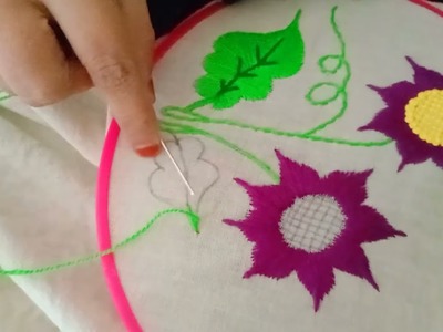 How to make very beautiful & easy sunflower hand embroidery design by s d a i✨????????✨????????