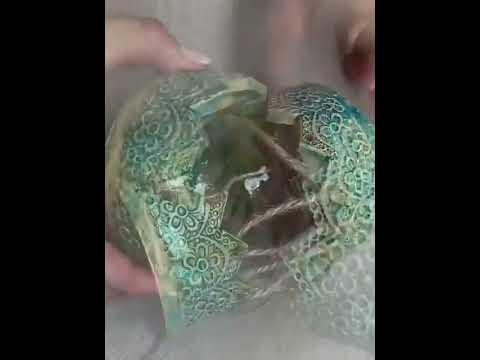 Making beautiful candle light lamp with jam glass bowl and rope