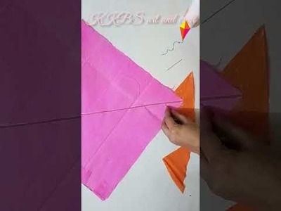 Newspaper Kite Making On 5 Minutes Craft #shorts
