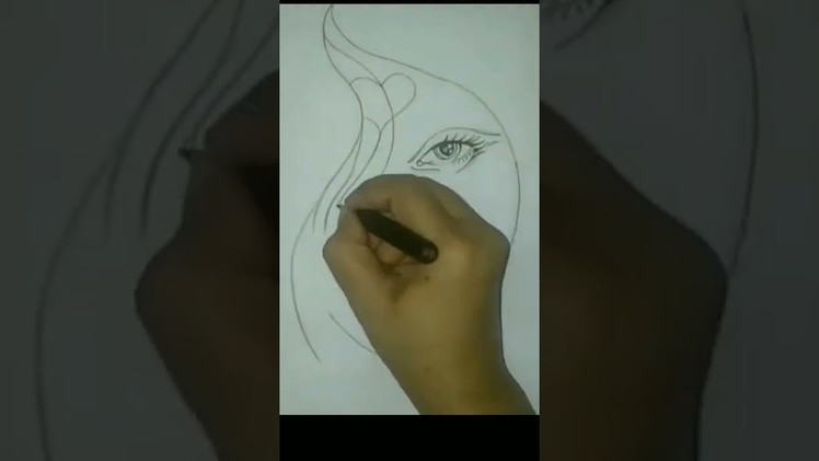 Pencil art drawing easy girl face.easy drawing a girl face.girl face drawing with pencil #shorts