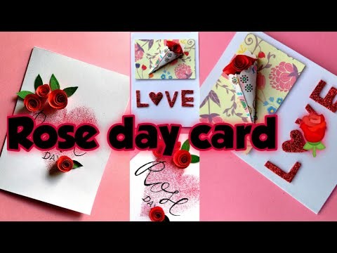 Rose day greeting card || Valentine's day greeting card ???? || easy greeting cards.