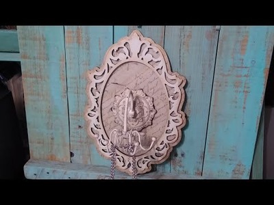 Shabby Chic Necklace Holder With Glowforge And Roycycled Decoupage Paper
