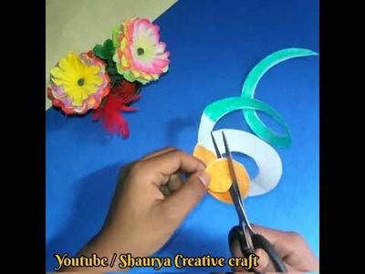 Tricolour paper flower making. Using paper. Republic day craft. Shaurya Creative craft