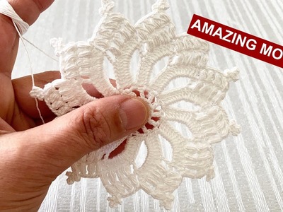 VERY EASY AMAZING Crochet Table Cloth Motif