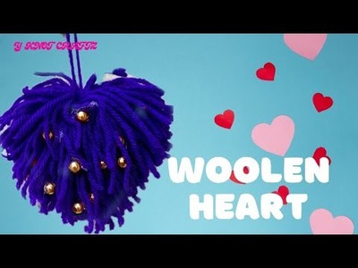 Woolen heart making| Woolen heartine| no glue no stitches heart| valentine craft| DIY