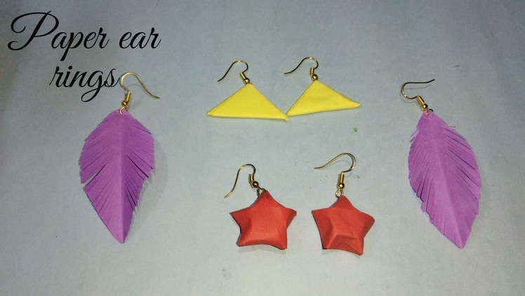 3 Very easy and simple paper ear rings||Diy easy paper ornaments