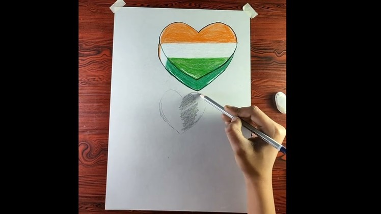 3D drawing republic day drawing || in Grey paper with pencil colour |@Farjana Drawing Academy