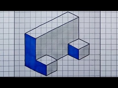 3D Drawing Tricks Easy ???? Optical Illusion ???? Graph Paper ???? Art On Graph Paper ???? (Part 6) #shorts
