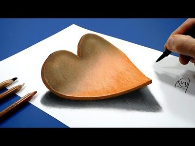 3D Trick Art on paper, Heart