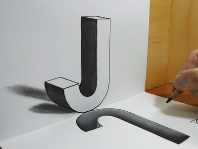 3D Trick Art on Paper, Letter J and its Hole