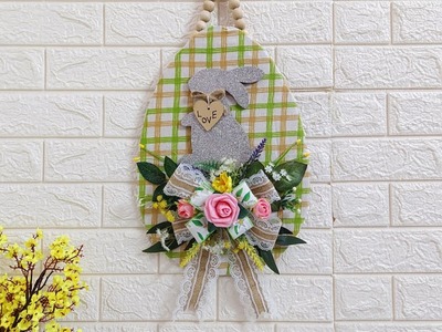 Amazing Easter Bunny wreath made with simple materials | DIY Low budget Easter décor idea