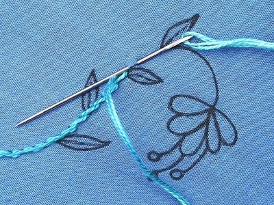 Amazing hand embroidery for beginners with easy flower drawing pattern - beginners embroidery guide