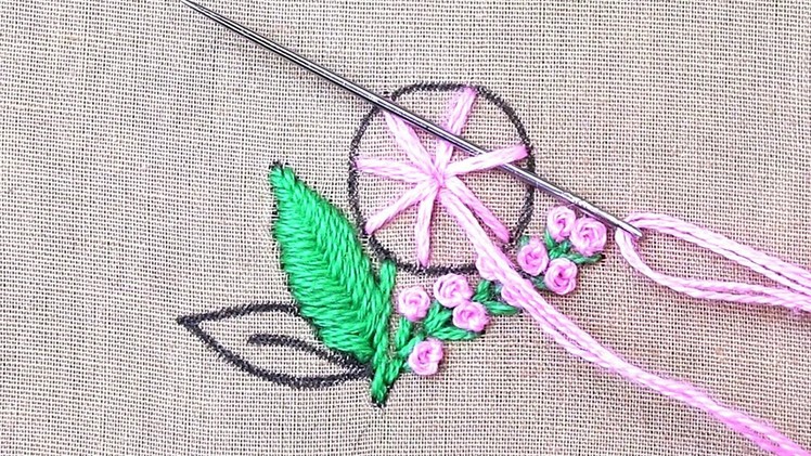 Amazing Woven Wheel Stitch tutorial for beginners with easy sewing steps - hand embroidery rose